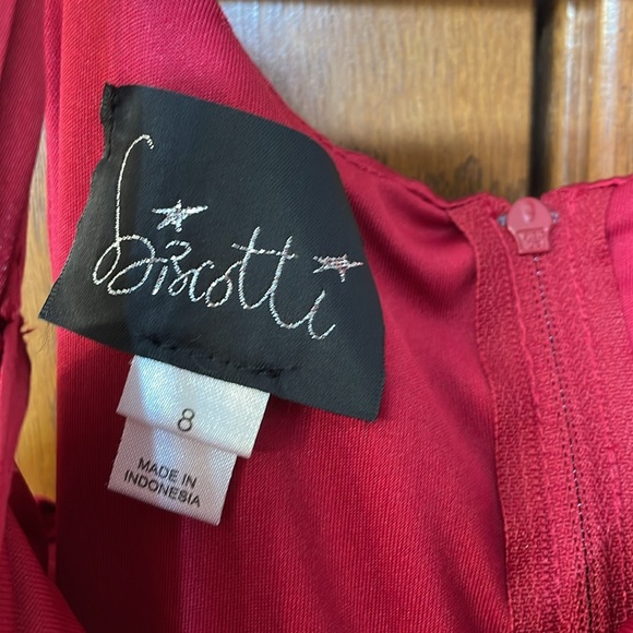 BISCOTTI UEC Girls Size 8 Red Sequined Tiered Tulle Festive Holiday Dress Bow - Picture 6 of 10